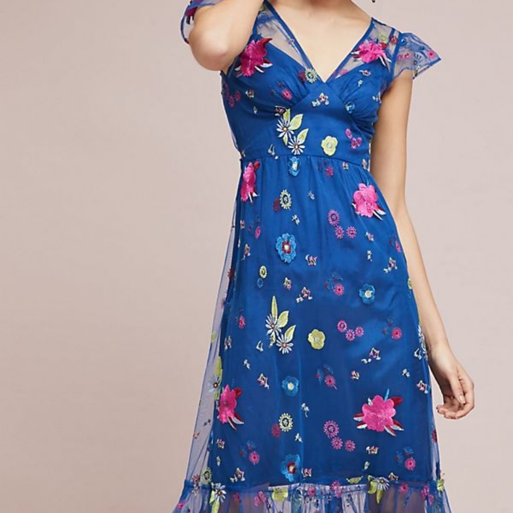 NWT Embroidered Topaz Dress Plenty By Tracy Reese - Picture 4 of 4